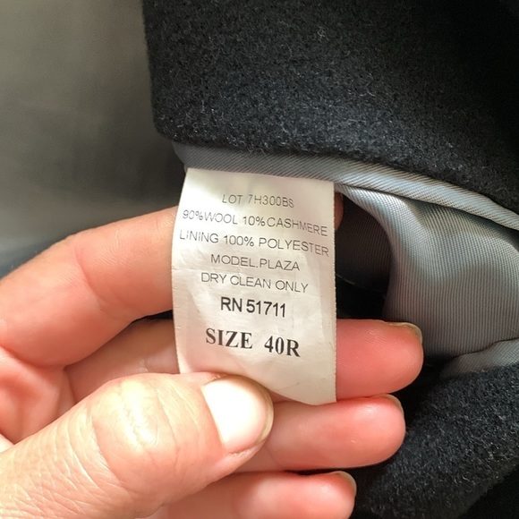 Calvin Klein wool cashmere pea coat black size 40R casual classic‎ mid length - Picture 11 of 11